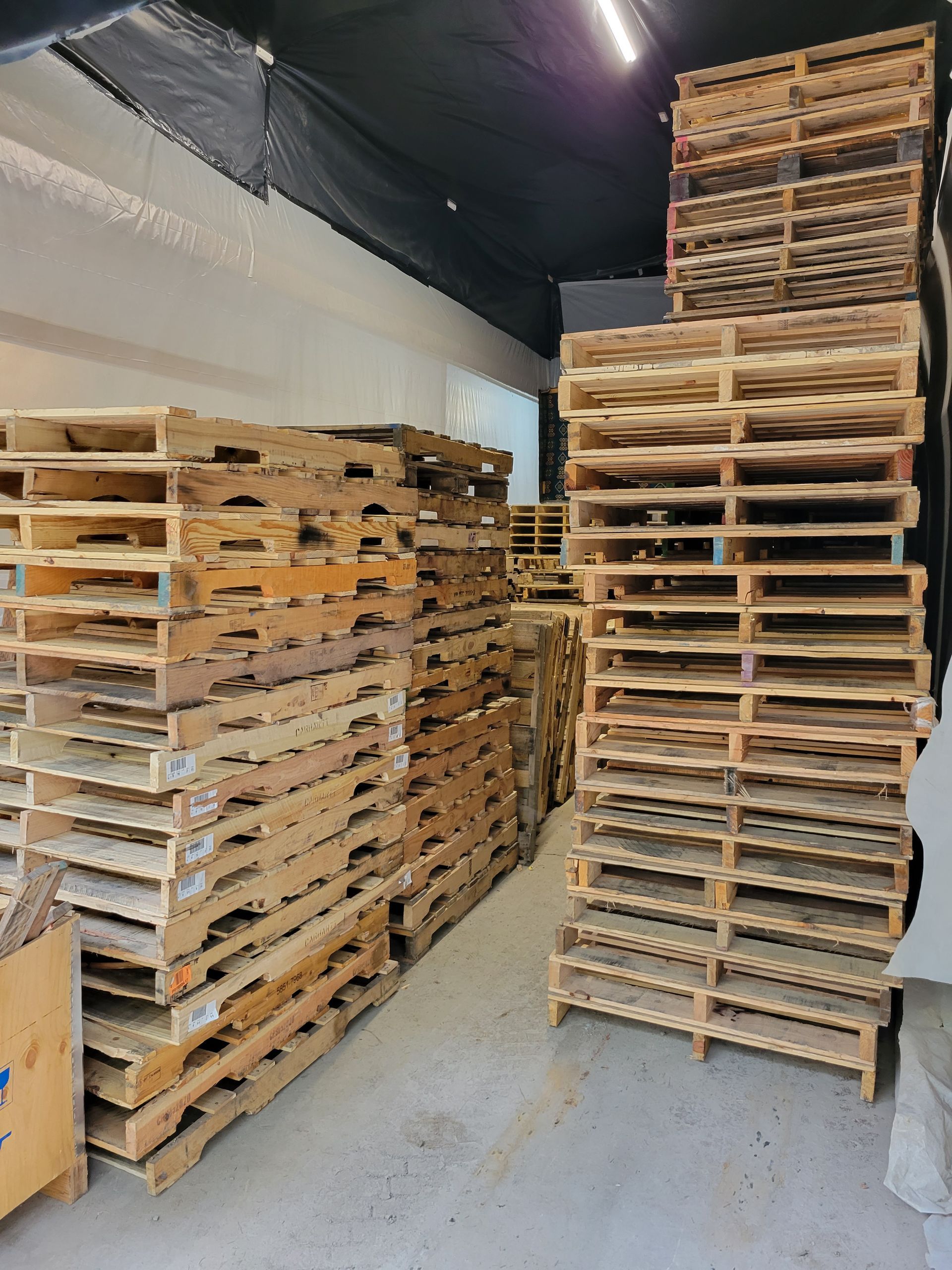 number 2 grade pallet stacks