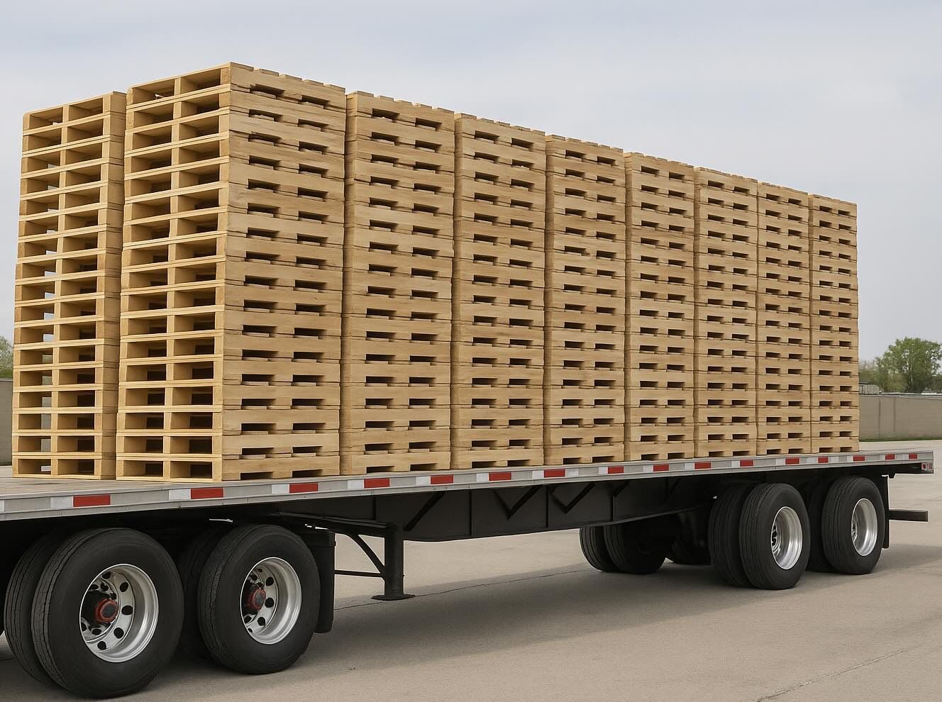 bulk pallets on trailer