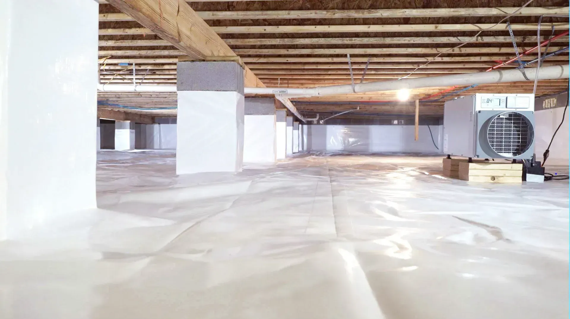 Encapsulated crawl space with aprilaire dehumidifier coastal va hampton roads