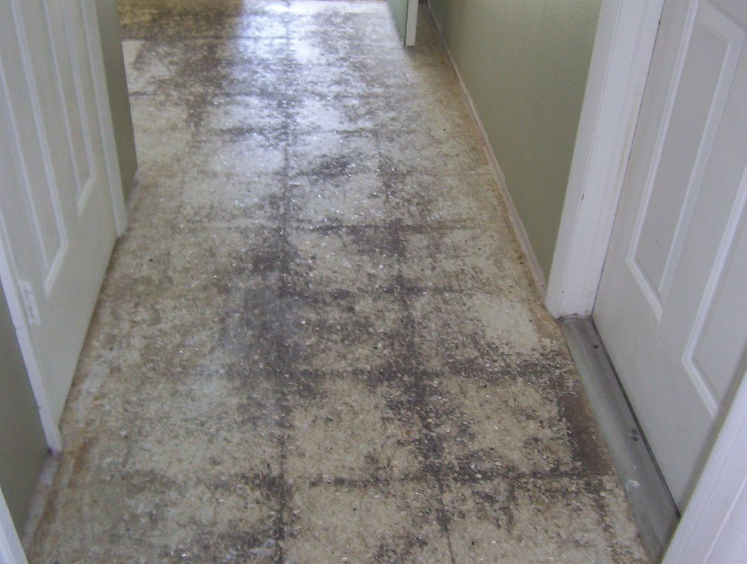 A hallway with dirty