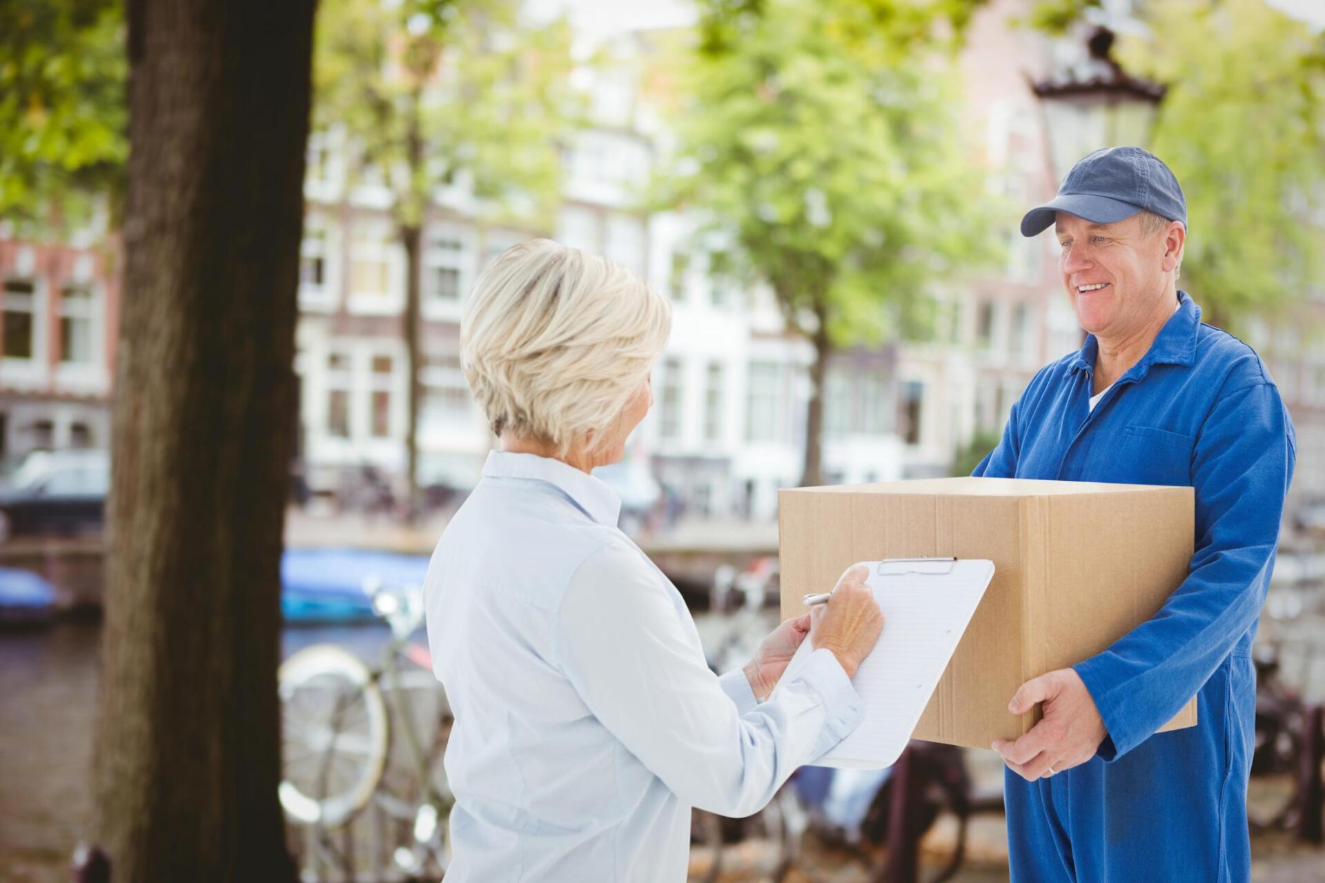 lady receiving a mail