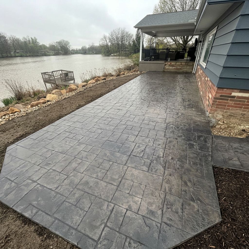 Concrete patio completed by Lavoie Concrete & Excavation