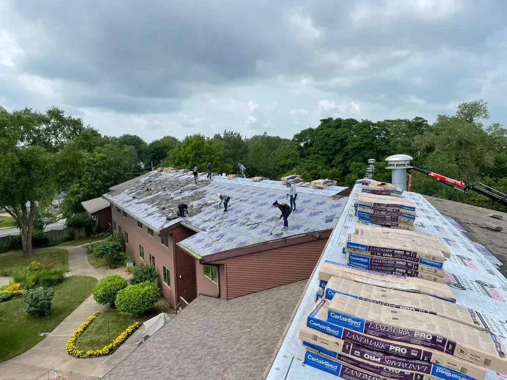 An Aerial View of A Roof Being Installed on A House | Fayetteville, NC | Danny Odom Roofing