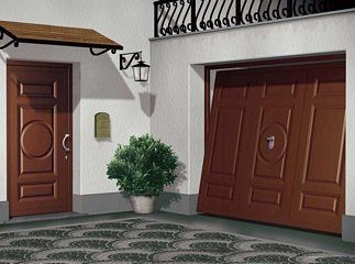 porta e garage da esterni color marrone