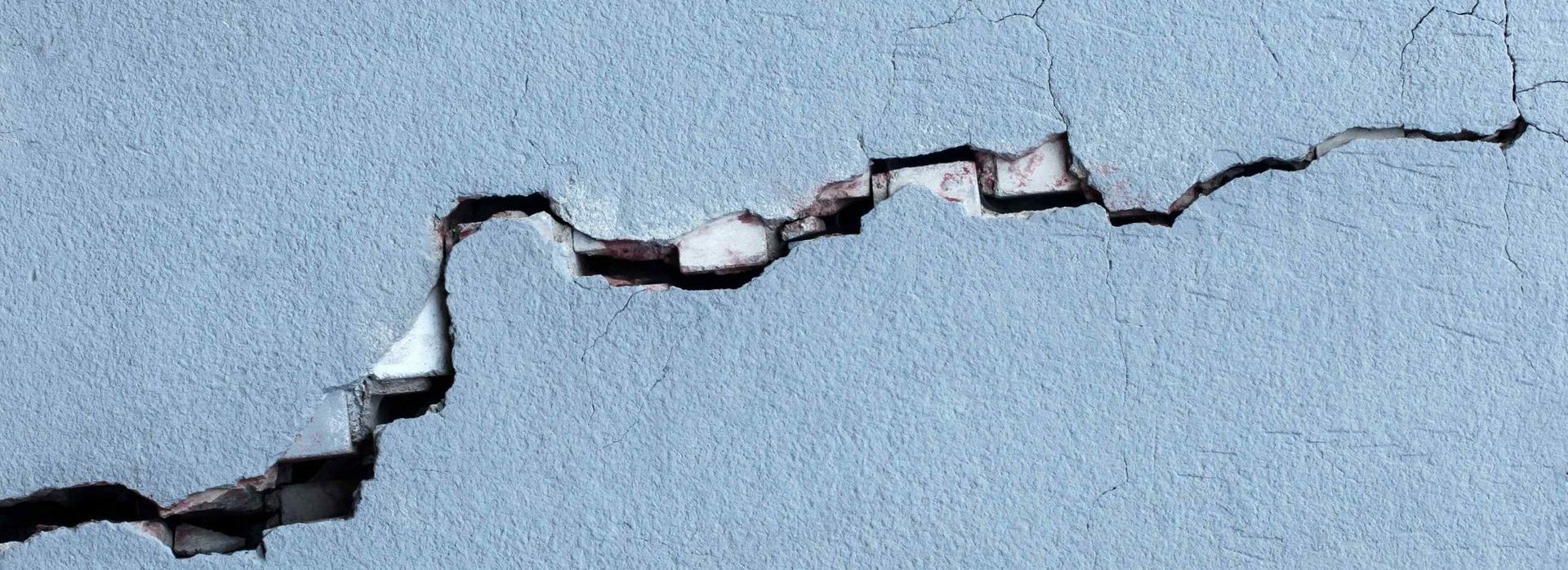 Concrete Foundation With Serious Horizontal Structural Crack