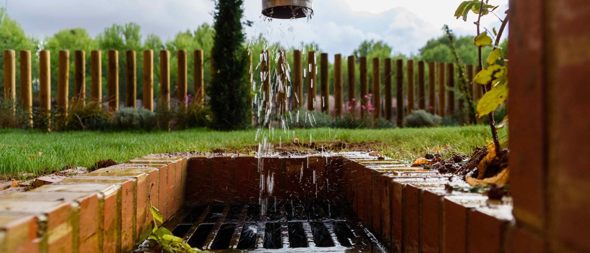 Drainage Channel Removing Water From Yard After Rains