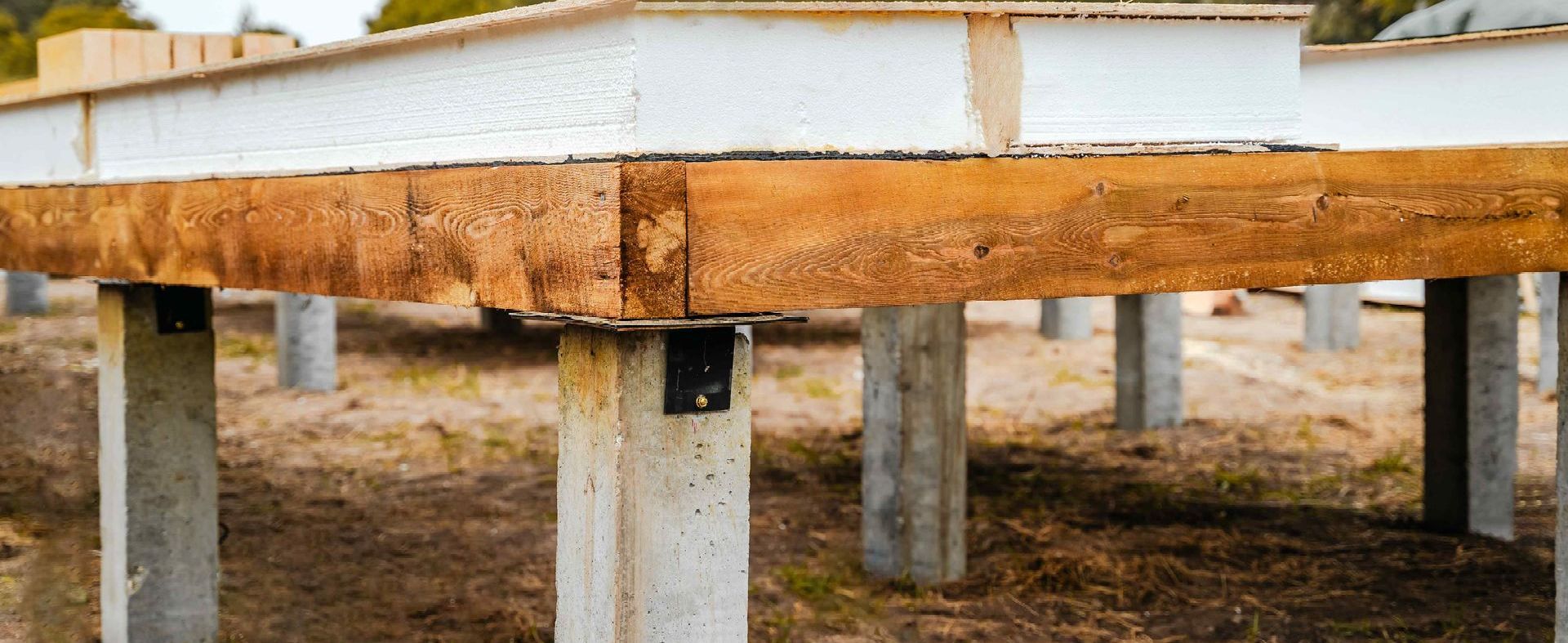 Pier And Beam House Foundation Angled View