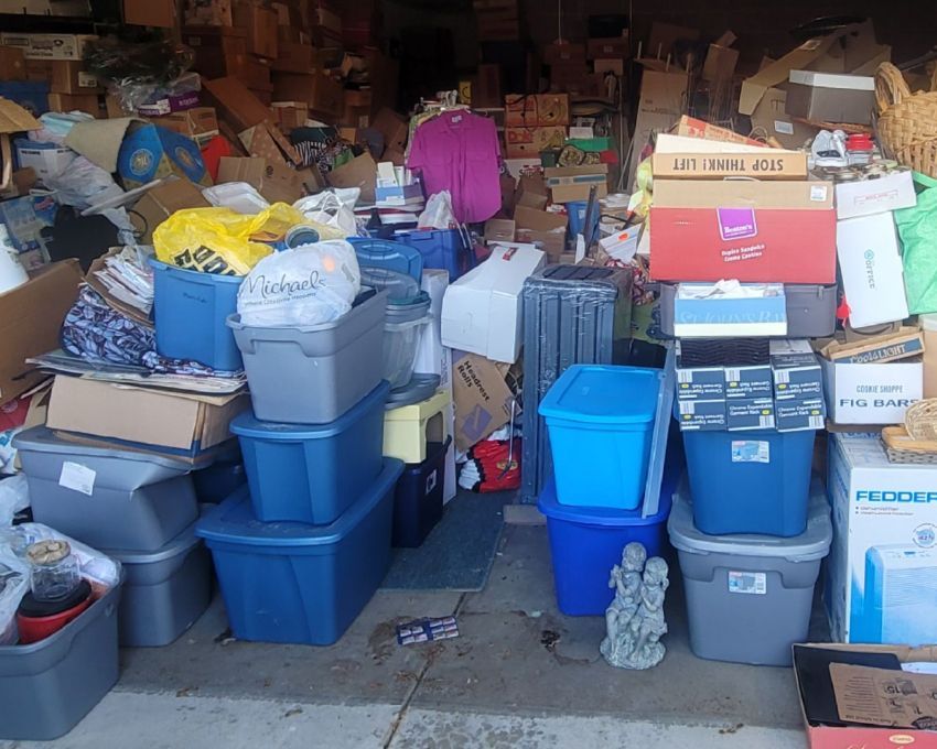 a bunch of boxes, junk removal, haulin property services
