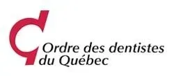 Logo de l'Ordre des dentistes du Québec. Il comporte un « d » stylisé en rouge à côté du texte.