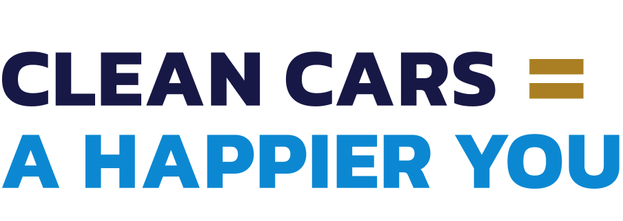A logo that says clean cars = happy customers