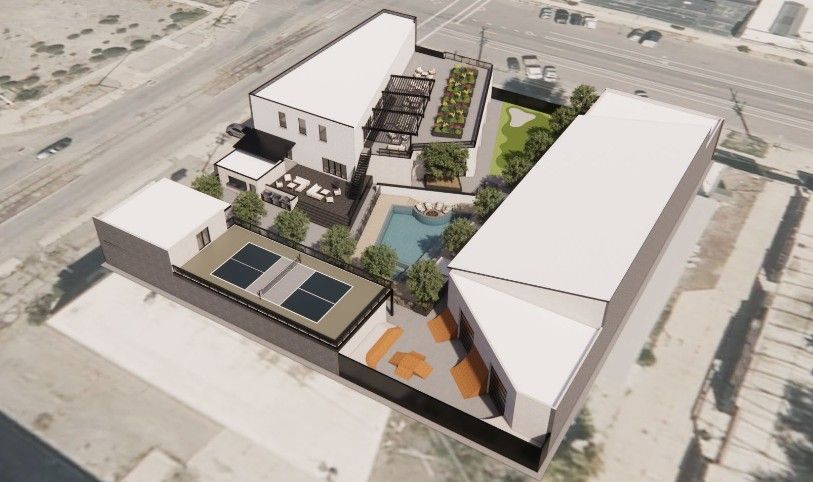 Digital rendering of a birds eye view of the SLC Club