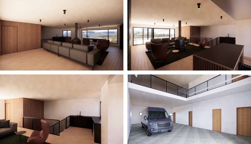 interior rendering of modern residence