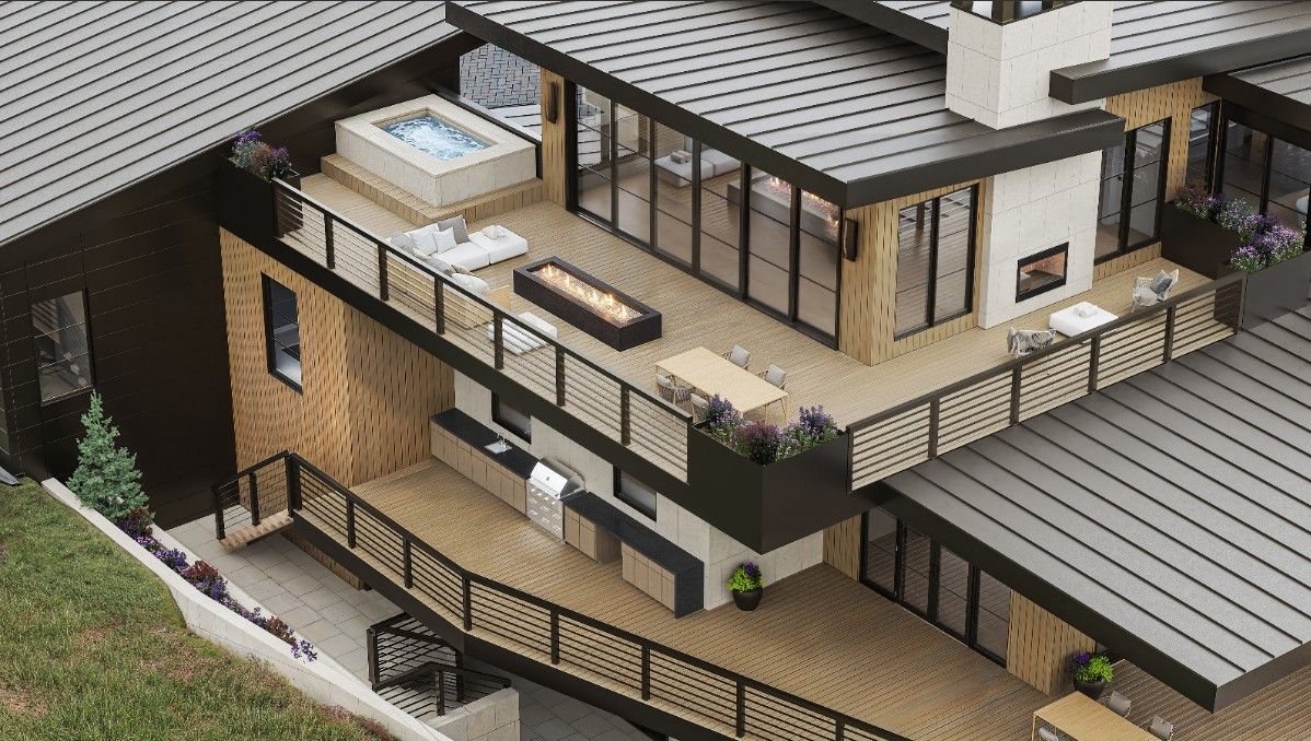 exterior rendering of modern residence