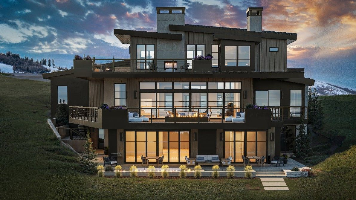 exterior rendering of modern residence