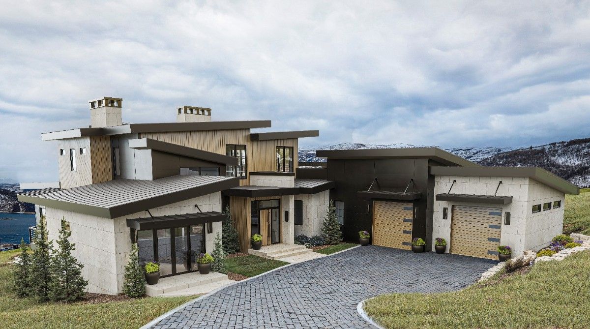 exterior rendering of modern residence