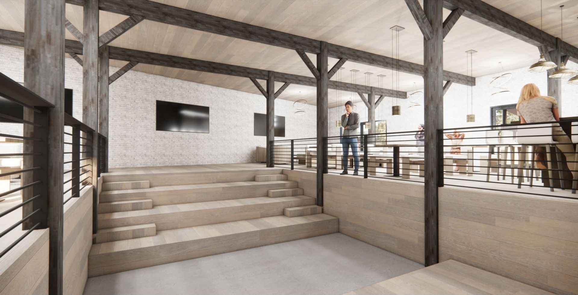 Digital rendering of the interior staircase inside the SLC Club