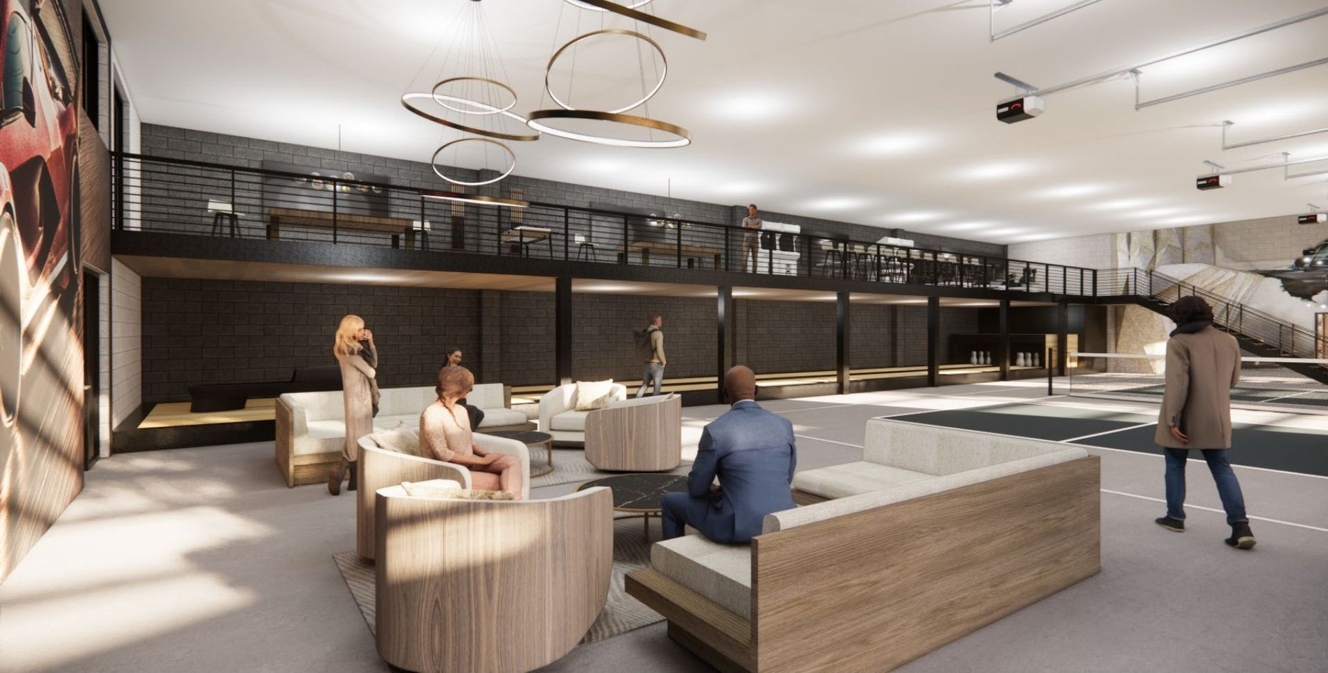 Digital rendering of seating area inside the SLC Clube