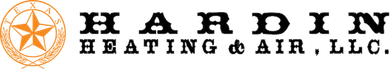 Logo of Hardin Heating & Air, LLC, featuring a Texas star emblem and bold text.