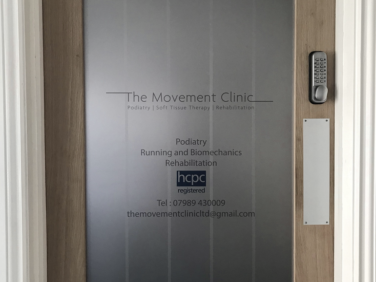 The door of the movement clinic in Clevedon