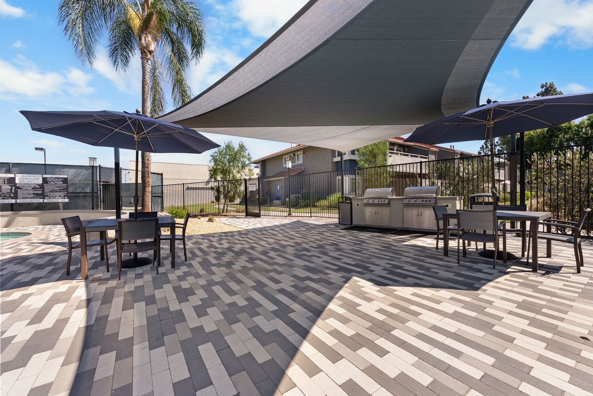 covered bbqs grills and tables