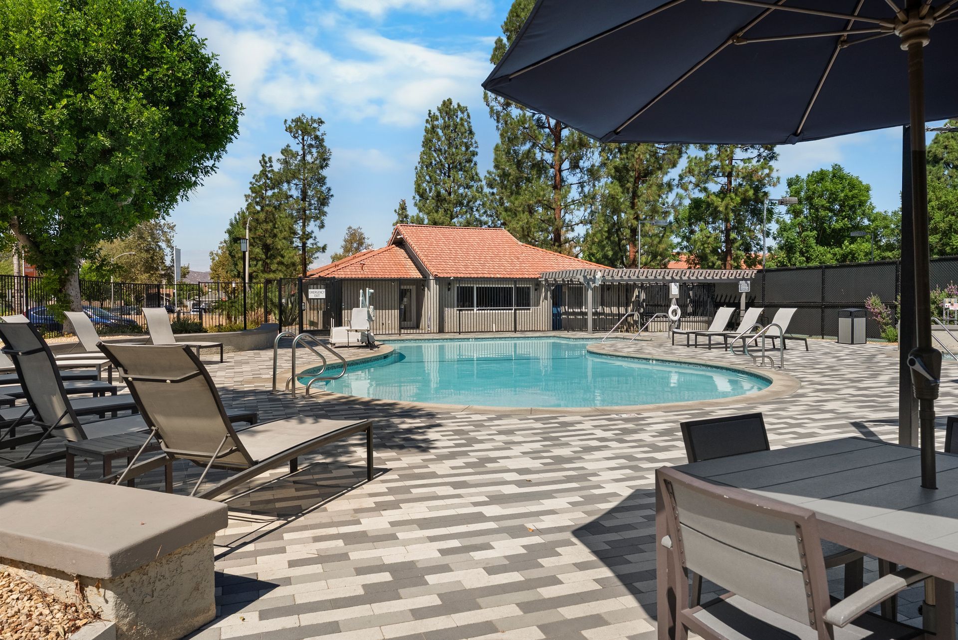 pool and lounge chairs
