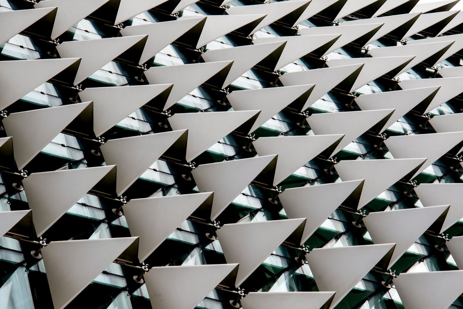 A large group of metal triangles