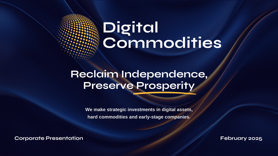 A poster for digital commodities that says reclaim independence preserve prosperity