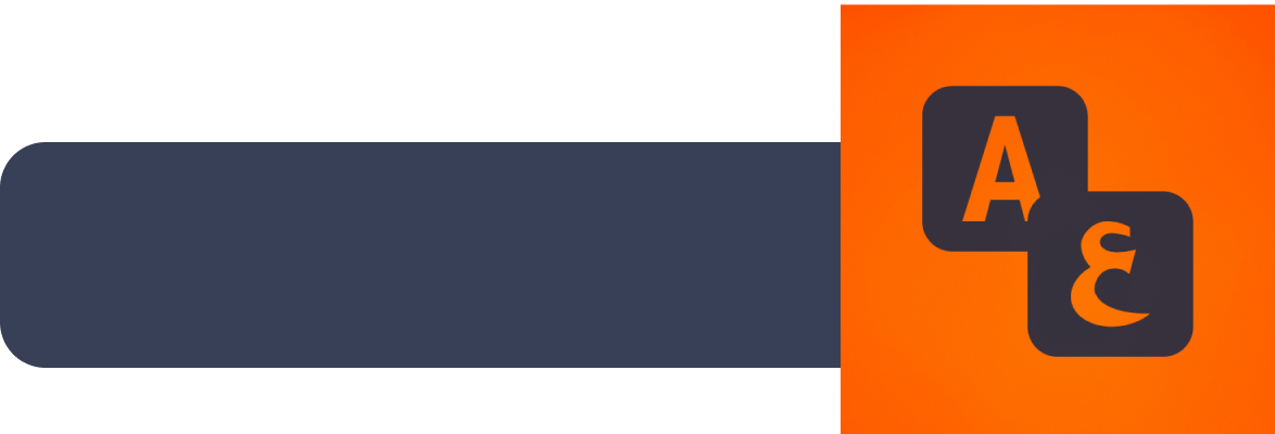 A blue and orange banner with the letters a and c on it.