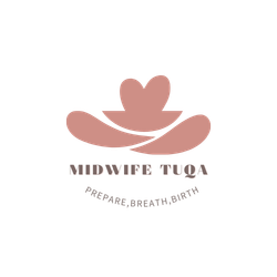 A midwife tuqa logo with a heart in the middle.