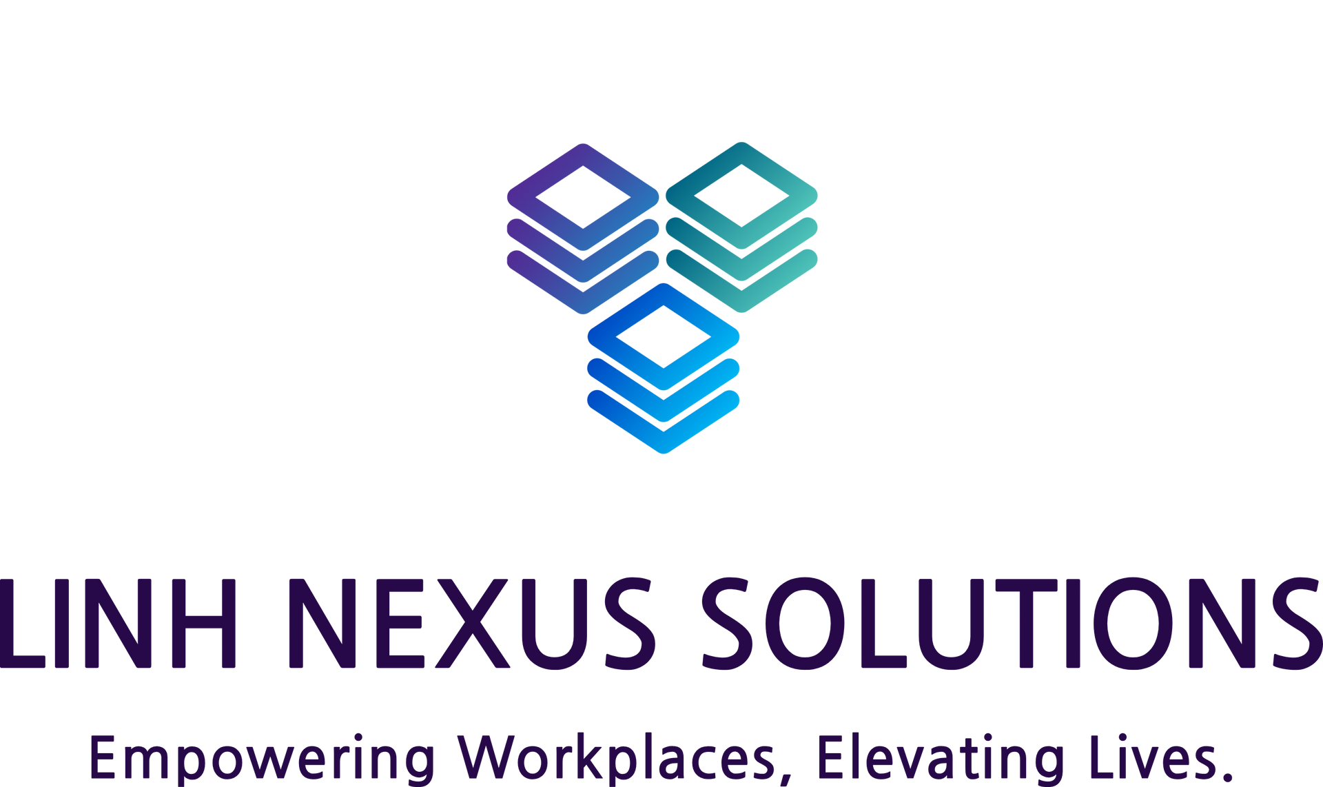 A logo for linh nexus solutions empowering workplaces , elevating lives.