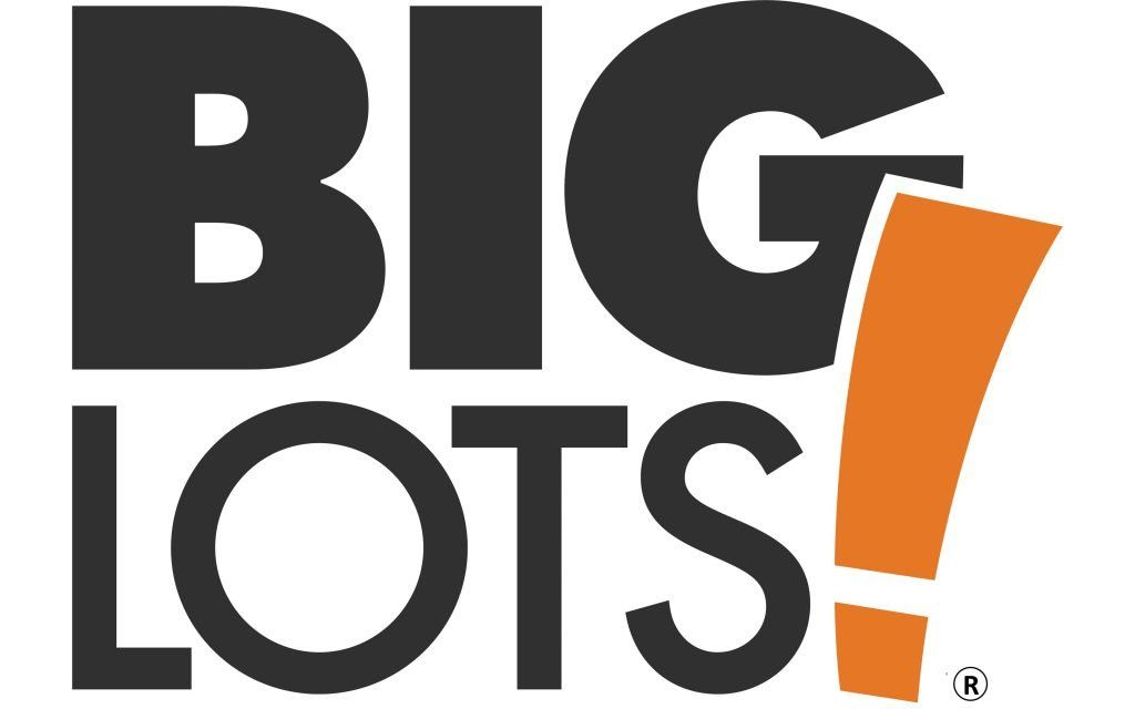The big lots logo is black and orange and says `` big lots ''.