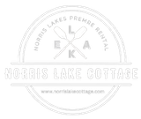 A logo for norris lake cottage , a premier rental company.