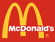 The mcdonald 's logo is on a red background.