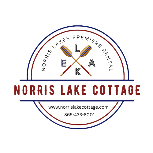 A logo for norris lake cottage is shown on a white background
