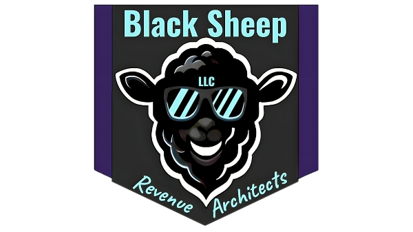 Company LOGO a black sheep in sunglasses