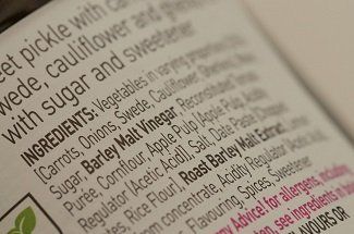 A close up of a label that says ingredients on it