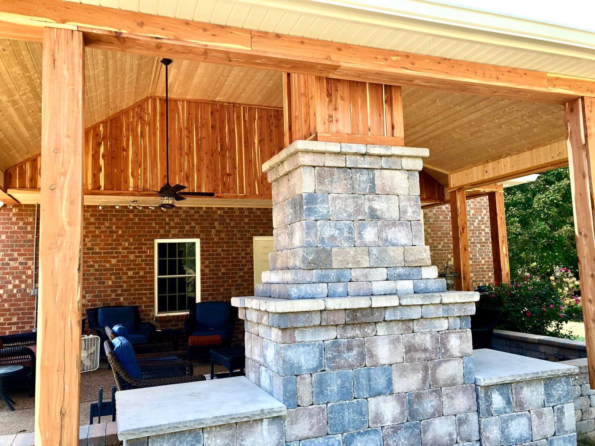 Entertainment Area In House Backyard — Hermitage, TN — Davet Roofing, Inc.