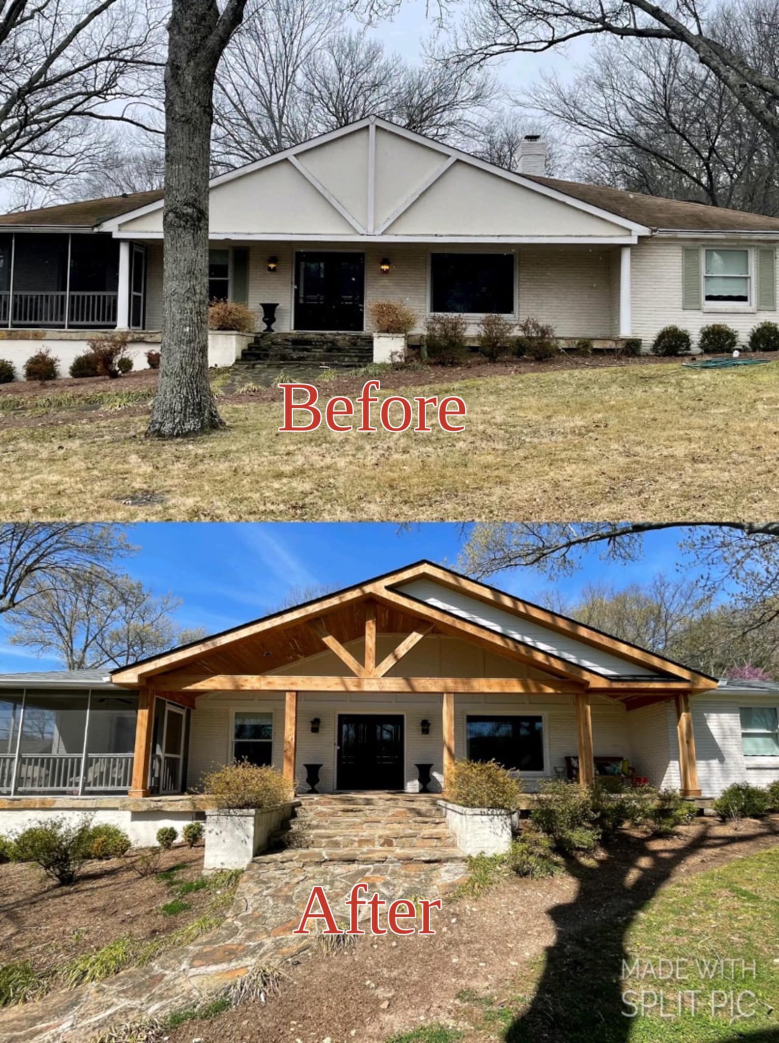 Before And After Porch Redesign — Hermitage, TN — Davet Roofing, Inc.