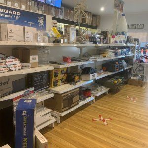 A store filled with lots of shelves and boxes.