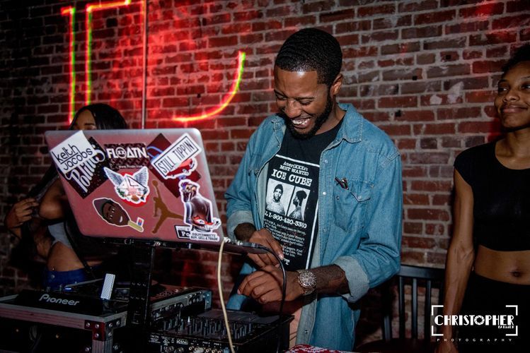 DJ playing music at a party