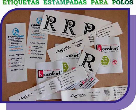 Etiquetas estampadas