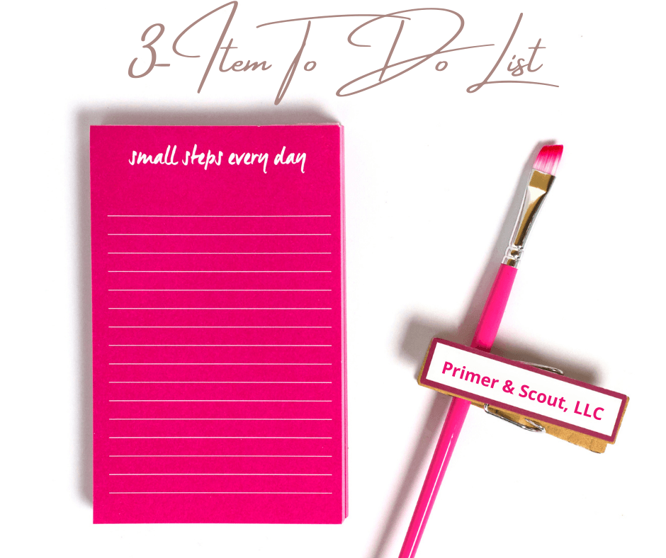 Pink notepad with paintbrush