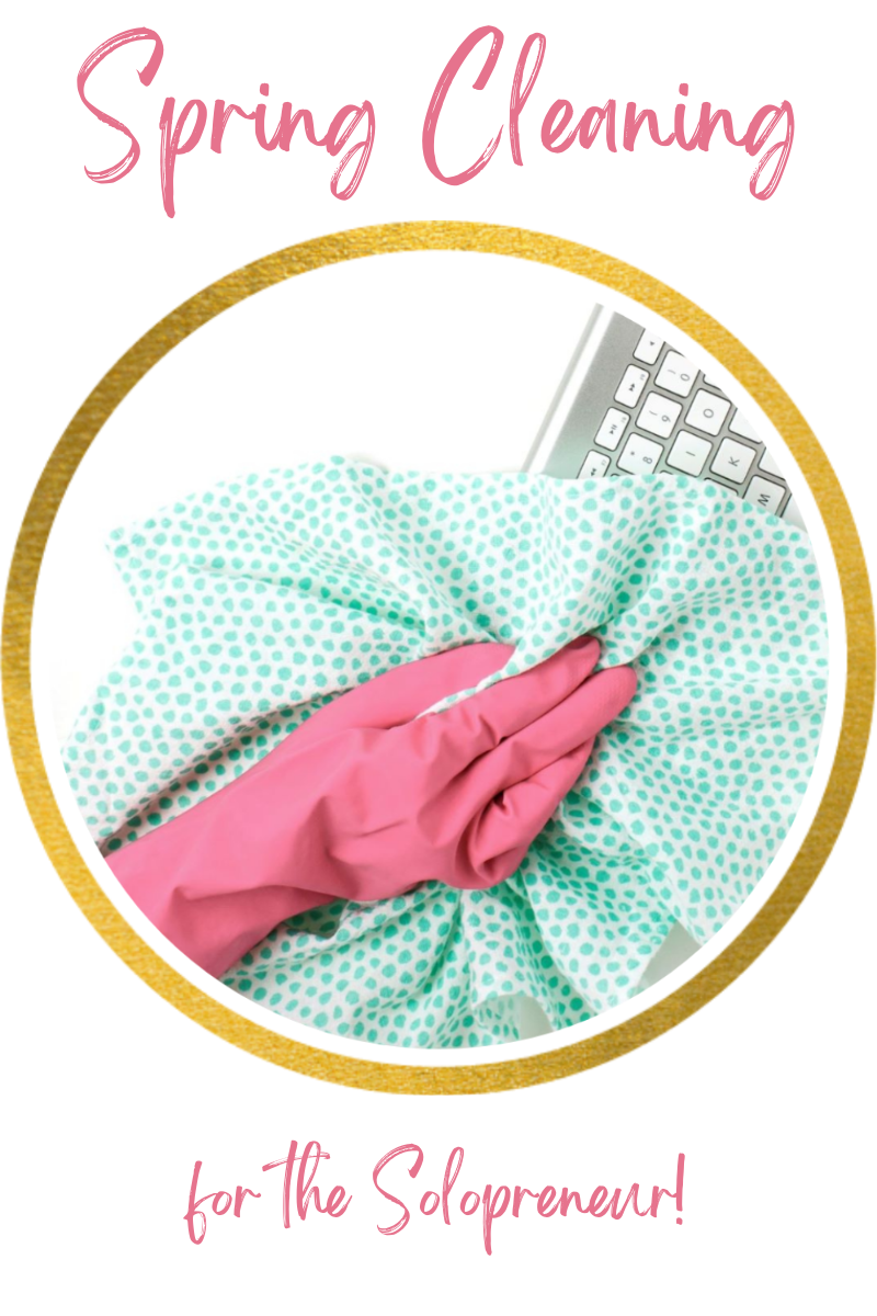 Spring cleaning keyboard by solopreneur or small business