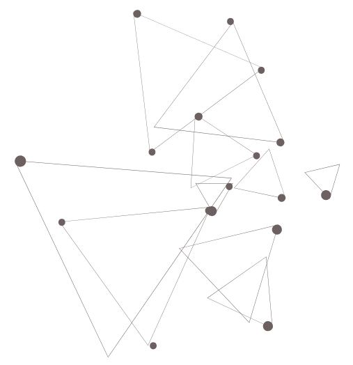 Gray dots connected by faint lines, forming scattered geometric shapes.