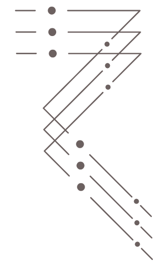Gray lines and dots form a zigzag shape, possibly a connection diagram or visual guide.