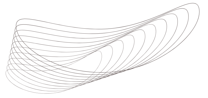 Abstract drawing of overlapping curved lines, creating a wavy, layered pattern.
