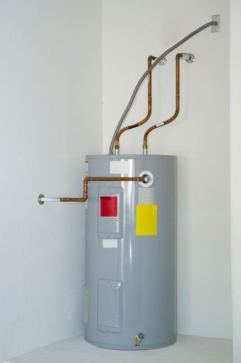 traditional water heater in dallas texas garage