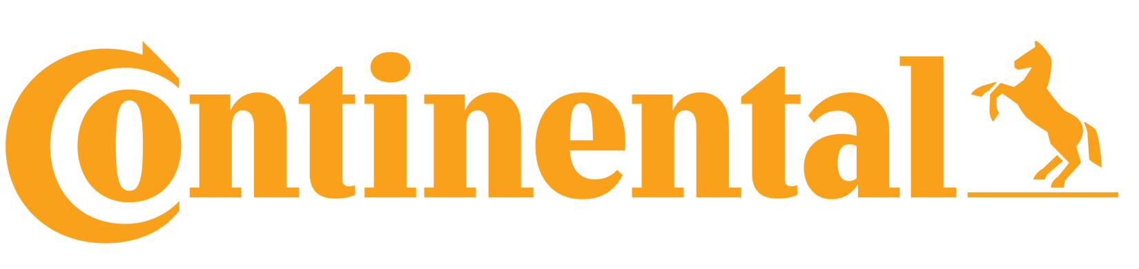 Continental logo with orange text and a rearing horse silhouette.