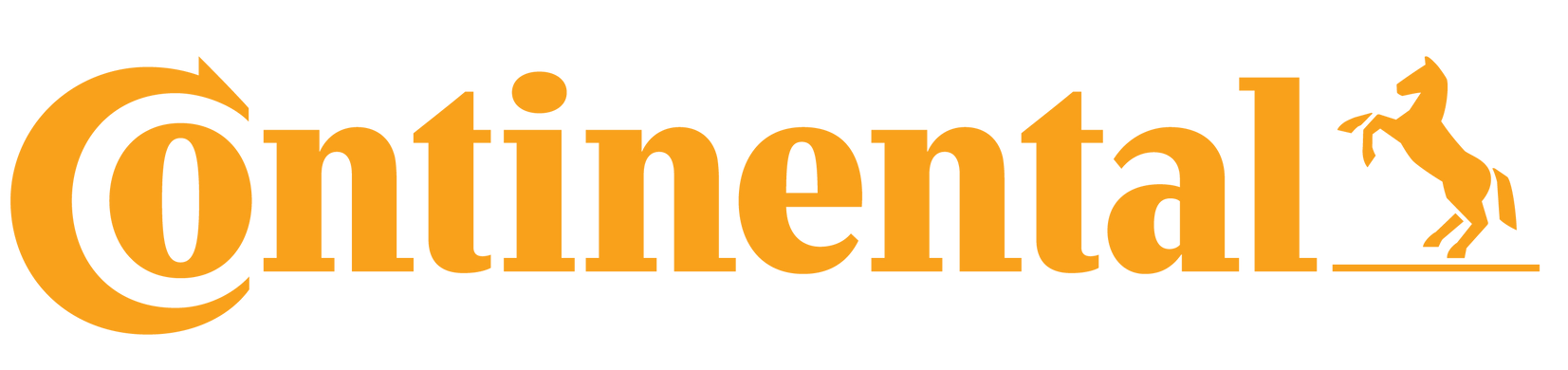 Continental logo in orange, with text