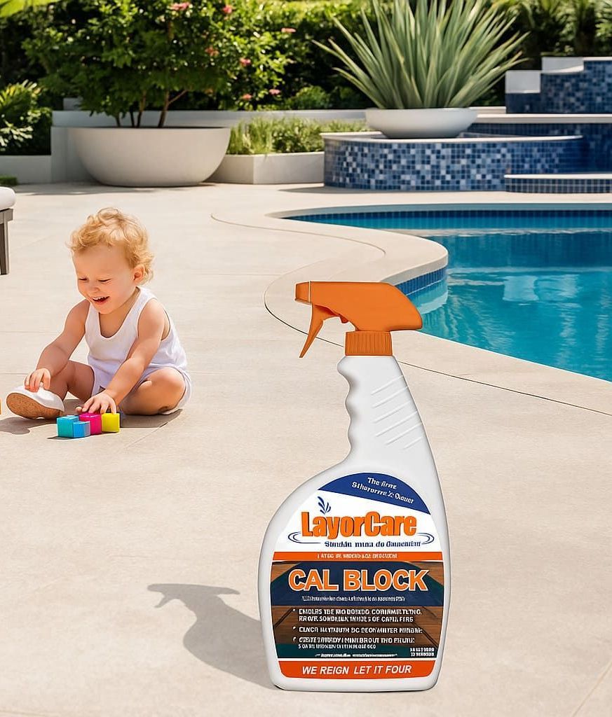 Pool tile calcium protectant